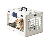 Dog Cage - Hard-Sided Pet Carrying Box | Foldable Hard-Sided Dog Kennel & Cat Carrier For Puppy Outings Hiking Cycling Outdoor Adventures Camping Walking Road Trip, PP & Iron Mesh Crate