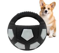 Dog Calming Ball With Handle - Interactive Toughs Dog Ball Toy, Squeaky Soccer Balls Dogs Toy, Interactive Football Shaped Dogs Toys, Rubber Chewable Material, Pet Puppy Balls For Small Pet Puppy