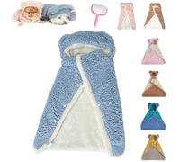 Dog Cape Blanket,Warm Coral Fleece Dog Shawl with Hood,Pet Cape Blanket for Dogs and Cats,Cats Cold Weather Coat Wraps for Indoor Relaxing & Outdoor Walking (Blue, M)