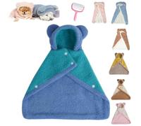 Dog Cape Blanket,Warm Coral Fleece Dog Shawl with Hood,Pet Cape Blanket for Dogs and Cats,Cats Cold Weather Coat Wraps for Indoor Relaxing & Outdoor Walking (Blue1, L)
