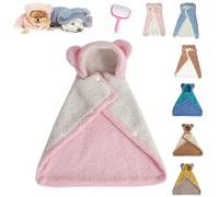 Dog Cape Blanket,Warm Coral Fleece Dog Shawl with Hood,Pet Cape Blanket for Dogs and Cats,Cats Cold Weather Coat Wraps for Indoor Relaxing & Outdoor Walking (Pink1, S)