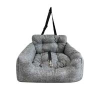 Dog Car Bed | Adjustable Foldable Seat with Safety Tether | Soft Cushioned Dog Car Seat Bed | for Travel, Vehicles, Trunk, Interior, Puppy, Small Pet, Summer, Winter