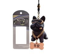 Dog Car Ornament, Resin Mirrors Hangable Bulldog Accessories, Puppy Pendant Animal Car Interior Accessories Decor for Rear View Mirrors, Unique Car Interior Accessories