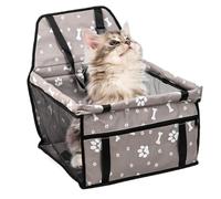 Dog Car Seat, Booster Travel Carrier, 15.75x13.78x9.84 Inches Foldable Puppy Carseat, Portable Pet Accessory with Storage Pocket for Long Drives Vet Visits and Park Adventures
