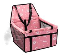 Dog Car Seat, Travel Carrier, 15.75x13.78x9.84 Inches Booster with Safety Strap and Storage Pocket, Foldable Puppy Carseat for Small Pets, Car, Vet Visits, Road Trips, Pet
