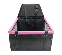 Dog Car Seat, Waterproof Puppy Carrier, Travel Safety Bed, Mesh Window For Ventilation, Storage Pocket For Essentials, Removable & Washable, Adjustable Buckle, (Gray), Road Trips