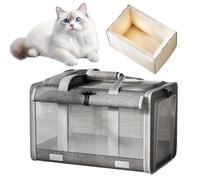 Dog Carrier - Cat Travel Bag, Warm Removable Inner Liner Crate, Large Capacity Cat and Dog Travel Carrier Bag with Warm Removable Inner Liner | Portable Pet Crate for Indoor Outdoor Car Hiking Camping