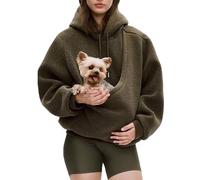 Dog Carrier Hoodie for Small Dogs & Cats, Soft Warm Pet Pouch Hoodie for Indoor Cuddles, Walking (Brown,Medium)