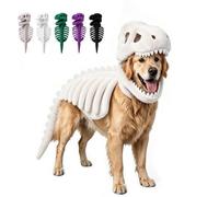 Dog Cat Pet Dinosaur Skeleton Costume,Funny Halloween Costumes，White：XXL