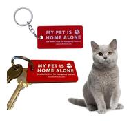 Dog Cats is Homes Alones - Tarjeta de alerta de emergencia con contactos, tarjetas de llamada, llavero de alerta de contactos de mascotas