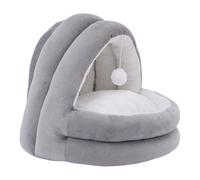 Dog Cave Bed, Cozy Pet Sleeping House with Hanging Interactive Toys, Padded Warm Cat Cave Bed with Removable Cover, No Deformation Design, Perfect For Small Dogs and Indoor Cats
