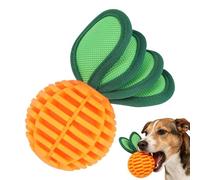Dog Chew Toys for Aggressive Chewers - Puppy Teething Relief Squeaky Toy for Small Medium Breeds Boredom Control Training Enrichment | Non Toxics Rubber Interactive Sound Ball Tug Fetch Indoor