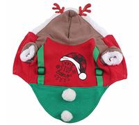 Dog Christmas Costume | Cute Deer Outfit for Small & Medium Dogs | Warm Winter Pet Clothes with Antlers | Soft Polyester Holiday Apparel (L)