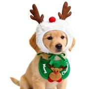 Dog Christmas Costume, Festive Pet Hat and Bandana, Cute Holiday Puppy Outfit, Funny Christmas Apparel For Pets, Party and Photoshoot Accessories