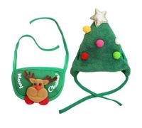 Dog Christmas Costume - Festive Puppy Christmas Hat | Plush Material with Soft Comfortable Fit, Cute Apparel, For Gathering Party, Photoshoot, Photo Props, Holiday Outfit
