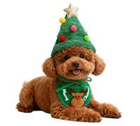 Dog Christmas Costume, Funny Cute Festive Pet Hat and Bandana Apparel for Holiday Photoshoots, Christmas Puppy Costumes for Gathering Party Photo Props Family Celebration and Seasonal Occasions