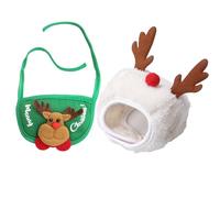 Dog Christmas Costume - Funny Festive Pet Hat and Bandana Set for Holiday Gatherings, Party Photoshoots with Soft Comfortable Fit, Christmas Puppy Apparel for Family Events, Cute Photo