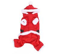 Dog Christmas Costume | Santa Claus Outfit with Hat & Belt for Small/Medium/Large Dogs | Warm Cotton Pet Clothes for Holidays/Parties/Daily Use (L)