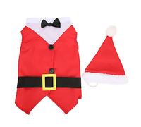 Dog Christmas Costume with LED Hat | Illuminated Festive Pet Outfit for Night Visibility | Soft Breathable Dog Clothes for Christmas Party/Holiday/Birthday Celebration (M)