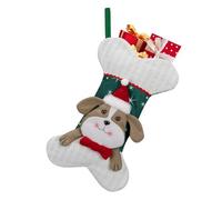 Dog Christmas Stocking, Bone Shape Stockings, Puppy Christmas Stocking, Hangable Christmas Decorations, Pet Holiday Stocking, Festive Dog Decor, Holiday Pet Accessories, Christmas Stocking For Dogs