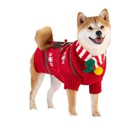 Dog Christmas Swater Christmas Pet Sweater Ropa De Perros Otoño E Invierno Shiba Shiba Inu Teddy Ropa De Invierno Puppillas De Perros Pequeños y Medios Sweater De Navidad con Bufanda con