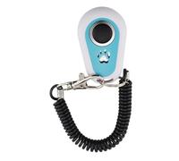 Dog Clicker - Entrenador de mascotas de doble color para cachorros, soporte de comportamiento de animales con correa de muñeca, diseño de ovalada para razas pequeñas, medianas y grandes