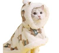 Dog Cloak - Thick Warm Pets Winter Blanket | Bear Pattern Cape Puppy Sweaters | Invisible Buckle Design Small Dog Clothes | Cozy Winter Accessories for Bichon Pomeranian
