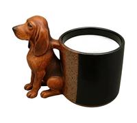 Dog Coffee Mug - 11x10x14cm Dachshund & French Bulldog Cup | Ceramic Resin Stainless Steel Liner Cute Pet Lover Coffee Tea Mug Home Kitchen Decoration Gift