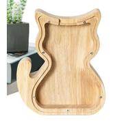 Dog Coin Money Bank Clear Wooden Dog Shaped Decorative Hair Storage