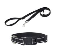 Dog Collar and Lead Set, Polyester Dog Cord Set, Quick Release Buckle, Breathable Pet Harness, Outdoor Training Supplies Pets, Comfortable and Adjustable for