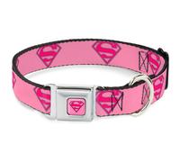 Dog Collar SMG-Superman Pink Superman Shield Pink Small 9.5-13 (Importación USA)