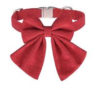 Dog Collar with Bow-solid Colors Sailor Bow Tie Adjustable Collar for Small Medium Large Dog with Golden Metal Buckle-red