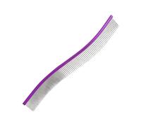 Dog Comb, Pet Grooming Hair Removal Curved Comb, Pet Comb, Metal Teeth Comb for Dogs & Cats, Pet Hair Comb for Home Grooming, Dog Knot Removal Comb, Curved Pet Comb, Dog Grooming Comb for Tangles