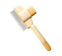 Dog Comb, Pet Hair Removal Comb, Shedding Undercoat Cleaner, Sturdy Build, Release Button Animal Grooming Brush for Long Short Haired Dogs, Cats Good Care, Yellow, 20x8x2cm