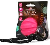 Dog Comets Halley Pelota para Perros Ø6 cm con Cuerda - Juguete de Caucho Natural para Encías Sanas - Flotante - Rosa