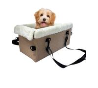 Dog Console Car Seat - 45x23x26cm Portable Safety Booster Seat | Soft Cat Car Seats with Safety Buckle, Travel-Friendly Pet Accessories with Cushion For Road Trip Outdoor SUV Armrest Vehicle Front