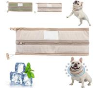Dog Cool Loop,Summer Waterproof Breathable Ice Scarf,Adjustable Fit Dogs Cooling Collar,Washable Reusable Neck Cooler for Medium and Large Puppies to Cool Down Going out (Brown, Large)