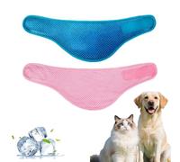 Dog Cooling Collar Bandana, Instant Ice Chill Breathable Mesh Scarf for Medium Dogs, Reusable Heatstroke Prevention Summer Cooler for Walking Hiking Camping Outdoor Activities (2pcs-C,S(19-30cm))
