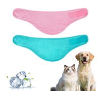 Dog Cooling Collar Bandana, Instant Ice Chill Breathable Mesh Scarf for Medium Dogs, Reusable Heatstroke Prevention Summer Cooler for Walking Hiking Camping Outdoor Activities (2pcs-B,M(30-40cm))