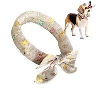 Dog Cooling Collar, Pet Ice Neck Wraps, Cartoon Breathable Puppy Cooler, Collar for Camping, Hiking, Walking, Running, Travel, 1.97x39.37 Inches, Pink, Brown
