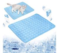 Dog Cooling Mat (4X More Effective), Dog Cooling Pad for Outside, Ice Silk Self Coolings Foldable Pad, Summer Ice Silk Dog Cooling Pad for Indoor or Outdoor, Anti Slip Pet Soft Pad (Blue,Small)