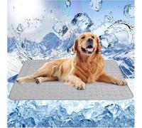 Dog Cooling Mat 4x More Effective,Foldable Portable Ice Silk Pet Cool Sleeping Mat,Indoor Outdoor Self Comfortable Blanket Dogs Pad,Washable,for Cats,Kennels,Crates and Beds (Gray, M:62*50cm)
