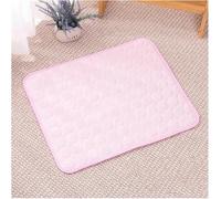 Dog Cooling Mat 4x More Effective,Foldable Portable Ice Silk Pet Cool Sleeping Mat,Indoor Outdoor Self Comfortable Blanket Dogs Pad,Washable,for Cats,Kennels,Crates and Beds (Pink, L:70*55cm)