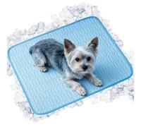 Dog Cooling Mat - Self Cooling Ice Silk Pad | Washable Pet Bed Cushion | Polyester Fiber Breathable Sky Blue Mat, Foldable 50x40cm & 150x100cm Sizes, for Small Cats Large Dogs Crate Sofa Floor Trave