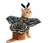 Dog Costume - 50x22cm Cat Wing Clothes with Headband | Halloween Moth Dog Wing | Pet Moth Wings Cape Decoration For Cat Party Small Medium Large Breed Puppy Birthday Holiday