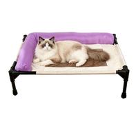 Dog Cot Bed - Raised Cooling Mesh Pet Sleeping Bed for Neck Support Design | Portable Outdoor Indoor with Neck Support Frame, Pet Lounger for Puppy Small Medium Breed Home Garden Camping Travel