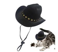 Dog Cowboy Hat - Non-Woven Fabric Adjustable Small Pet Cap | Pet Party Cowboy Hat with Comfortable Strap, Daily Wear, Carnival, Cоwboy Dog Costume with Ĥat | Halloween Christmas Cosplay