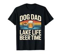 Dog Dad Lake Life Beer Time Pesca Fin de Semana Camiseta