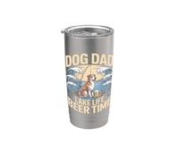 Dog Dad Lake Life Beer Time Pesca Fin de semana Vaso térmico de acero inoxidable de doble pared