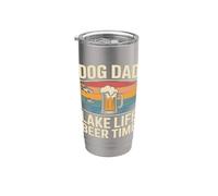 Dog Dad Lake Life Beer Time Pesca Fin de semana Vaso térmico de acero inoxidable de doble pared